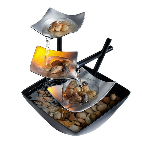 Tabletop Water Fountain Meditations Fountain Desktop Fountain Indoor Waterfall Feature Light for Home Office Relaxation