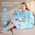 thumbnail image 5 of Livhil Huge Wearable Blanket Hoodie, Oversized Sherpa Blanket Hoodie Sweatshirt for Women Men Adults, Super Warm, Cozy, Soft and Fuzzy Hoodie Blanket (Custom Sushi), 5 of 7