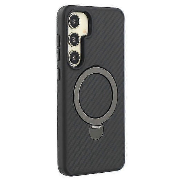 Funda para Samsung Galaxy S24 compatible con MagSafe Kickstand, TPU + PC, cubierta para teléfono con textura de fibra de carbono