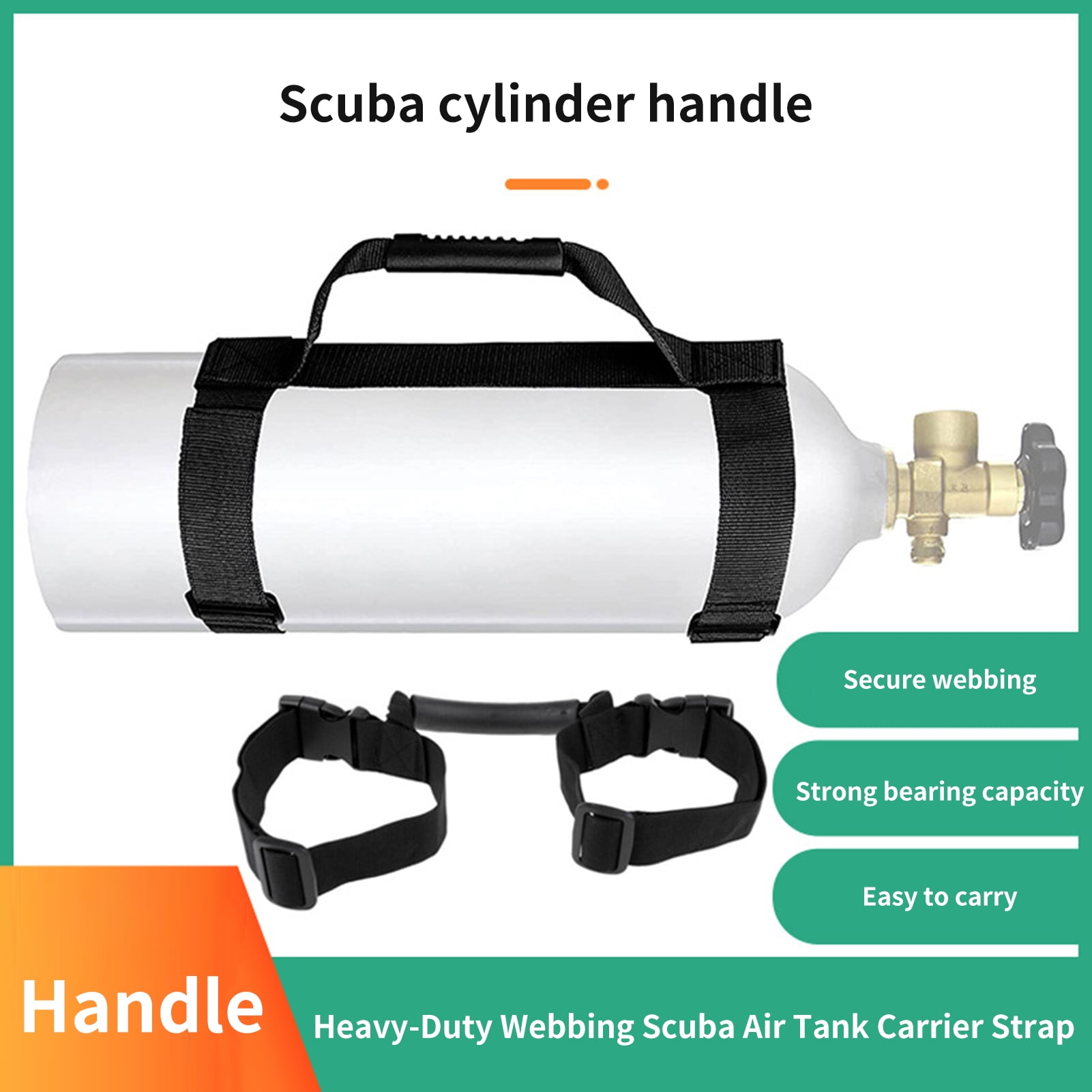 Hesroicy Cylinder Carrier Handle Adjustable Wear Resistant Quick