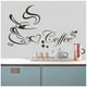 thumbnail image 5 of Cateissary Pegatinas de pared Taza de café de PVC Hogar Cocina Comedor Decoraciones Murales Papel tapiz impermeable Calcomanías de arte 58x30cm Decoración del hogar Cateissary HA075168-01, 5 of 6