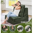 thumbnail image 4 of Sofá Cama Plegable Cómoda Tumbona de Piso Convertible con Cojín Extraíble Sofás para Espacios Pequeños Colchón Plegable para Sala de Estar Dormitorio u Oficina (Verde Chenilla, Grande), 4 of 4