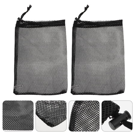 ifundom 2-Pack Black Drawstring Golf Sleeves Storage Pouch for Golf Accessories and Sports Use