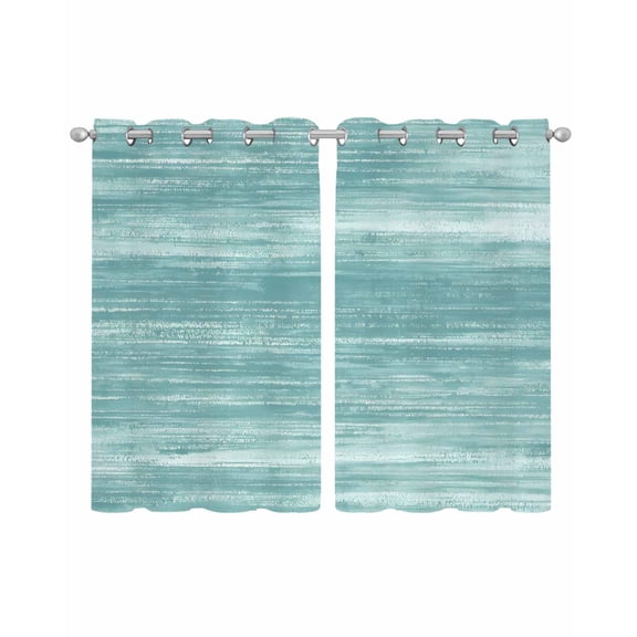 Duck Green Sheer Curtains 54 Inch Length 2 Panels Set for Living Room/Bedroom, Vintage Modern Abstract Art Ombre Kitchen Curtains Grommet Semi-Sheer Curtains Drapes Voile Window Treatments 42"x54"x2