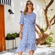 thumbnail image 4 of Falda para la playa 2022 Primavera y novedad de verano estilo gasa estampado con volantes Swing vestido falda francesa envolvente falda larga, 4 of 5
