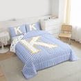 thumbnail image 4 of Feelyou Initial K Letter Bedding Comforter Set for Kid, Fashion Stripes Ombre Twin Comforter Sets, Fairy Tale Princess Reversible Bedding Set, Breathable Home Decor, 2pcs, 4 of 9