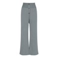 thumbnail image 5 of Dazajoo Womens Cotton Linen Palazzo Pants Summer Flowy Wide Leg Trousers Lounge Elastic High Waisted Travel Slacks,Gray,S, 5 of 7