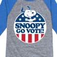 thumbnail image 3 of Peanuts - Snoopy Go Vote - Toddler & Youth Raglan Graphic T-Shirt, 3 of 5