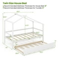 thumbnail image 2 of Infans Twin House Bed with Trundle with Roof and Fence Rails Wooden Platform Bed Frame, 2 of 7
