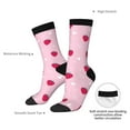 thumbnail image 2 of Yiaed Strawberry And Heart Print Great elasticity Crew Socks Sports socks for Men and Women, 2 of 5