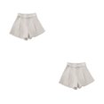 thumbnail image 2 of Minnieouse Pantalones cortos casuales Ropa de mujer Pantalones sueltos Lavable Mano de obra fina Diseño elegante Ajustable Exquisito Atractivo Blanco METRO 2Conjunto, 2 of 6
