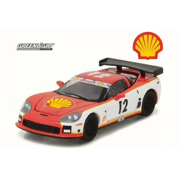Shell Oil 2009 Chevy Corvette CR6, Orange w/White - Greenlight 29907 - 1/64 Scale Diecast Model Toy Car