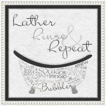 Amanti Art Bath Time I Framed Canvas Wall Art Print