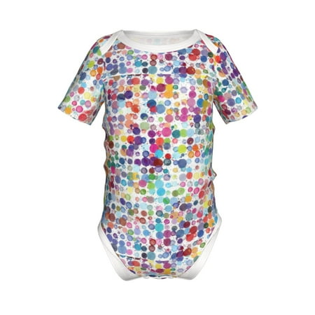 

Yiaed Colorful Watercolor Dots Print Infant Climbing Short Sleeve Onesie One-Piece Baby Bodysuit Clothes 0-12 Months -9M