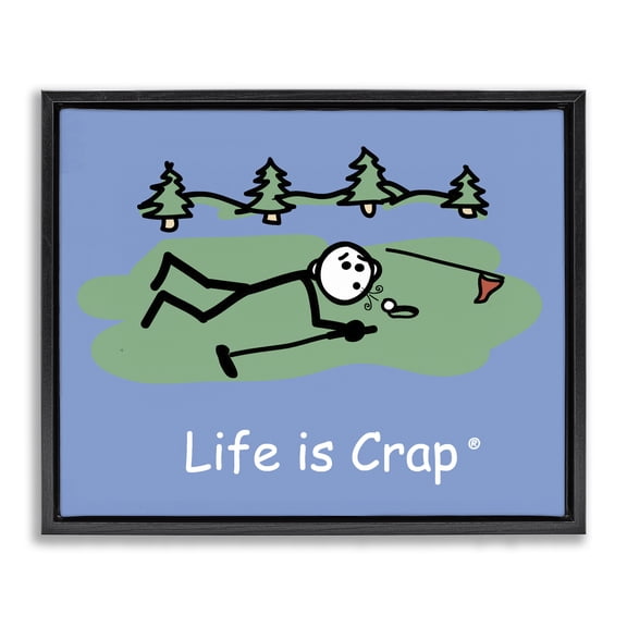 Stupell Industries Funny Golf Blow Novelty & Humor Painting Black Floater Framed Canvas Art Print Wall Art, 21 x 17