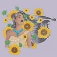 thumbnail image 2 of Junior's Pocahontas Hair In Wind With Sunflowers Crop Graphic Tee Tie Dye Medium, 2 of 4