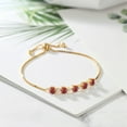 thumbnail image 3 of Gem Stone King 18K Yellow Gold Plated Silver White Created Sapphire Bracelet for Women Set with Red Moissanite (2.70 Cttw), 3 of 4