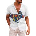 thumbnail image 3 of toraway Mens Shirts Button down Men's Easter Rabbit and Egg Print Short Sleeve Male Leisure Style Shirt Spring and Summer L, 3 of 3