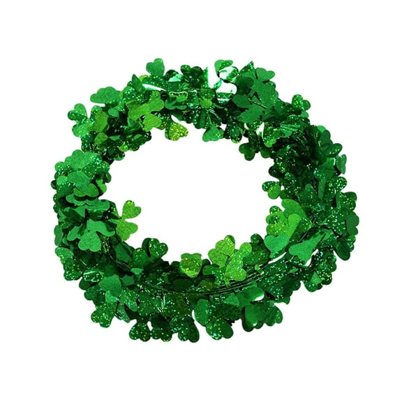 24.6 FT St. Patrick's Day Metallic Wire Garland - Made of PET for Window and Party Decoration
