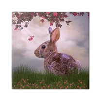 Stupell Summertime Friends Floral Rabbit Butterfly Animals & Insects Photography Gallery Wrapped Canvas Print Wall Art