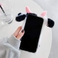 thumbnail image 6 of 3D Cute for iPhone 13 Case Plush Furry Fuzzy for Women Fuzzy Fluffy Cartoon Cow Fur Hair Girly Protection Cover for iPhone 13 Phone Case Pink, 6 of 12
