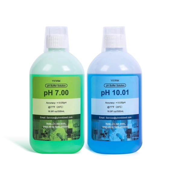 Solución de calibración de pH YINMIK 7.00 y 10.01 pH 500 ml