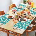 thumbnail image 2 of Turquoise Daisy Flower Pattern Summer Placemats Table Placemats Set Of 4-Linen Kitchen Washable Placemats Table Mats 11.8"x17.7" Non-Slip Heat Resistant, 2 of 6