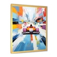 thumbnail image 2 of Designart "24 Hours of Le Mans Race Track in Colorful Cubism II" Architecture Framed Wall Art - Modern Colorful Race Tracks Hallway Framed Wall Art Decor, 2 of 6
