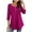 Hot Pink, variant on Scyoekwg Women's 3/4 Sleeve Tops Button Round Neck Pleated Tshirt Tops for Women Trendy Solid Color Lightweight Loose Tshirt Dressy Casual Blouse Blouses (Red,S)