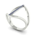 thumbnail image 2 of Statement Engagement Ring for Women - 0.09ct Simulated Tanzanite in 14K White Gold Promise Ring, 2 of 6