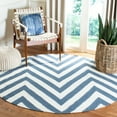 thumbnail image 3 of Safavieh Dhurrie Deborah Chevron Zigzag Wool Runner Rug, Blue/Ivory, 2'6" x 6', 3 of 5