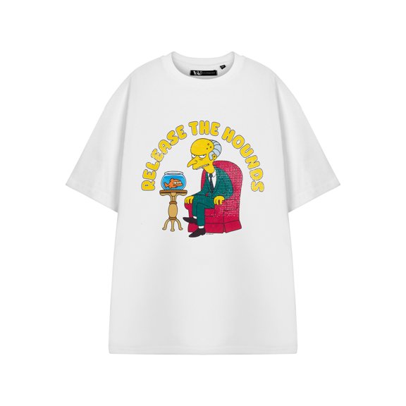 The Simpsons Release The Hounds Mens White Short Sleeved T-Shirt | XL | Made by Vanilla Underground