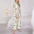 thumbnail image 4 of Kll Sushi And Rolls Print Women'S Long Sleeve Pajamas With Pants Sleepwear Loungewear 2 Set-Small, 4 of 9