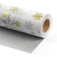 thumbnail image 1 of Cintas de papel de regalo con forma de copo de nieve dorado y plateado, 43 cm x 10 m, 1 of 7