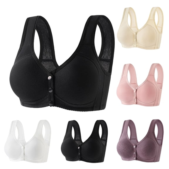 Admvng Women's Plus Size Front Closure Bra Wireless Everyday Bra