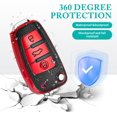 thumbnail image 5 of Key Fob Cover Compatible with Audi A1 A3 Q3 Q7 R8 A6L TT 3 Button Flip Key Keychain Case Holder Protector,A:red, 5 of 6