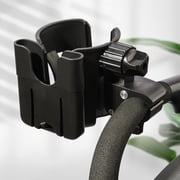 2‑in‑1 Universal Cup & Phone Holder, 360° Rotatable Adjustable Bottle Holder with Anti‑Slip Clip, for Walker, Wheelchair, Rollator, Scooter, Bike & Stroller, Black