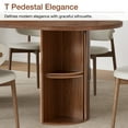 thumbnail image 6 of Hommpa 71" Dining Table for 6,Modern Oval Kitchen Table With Storage Cabinet,Long Dining Room Tables With Wood Strip Base for Kitchen Dining Room Living Room,Walnut, 6 of 14