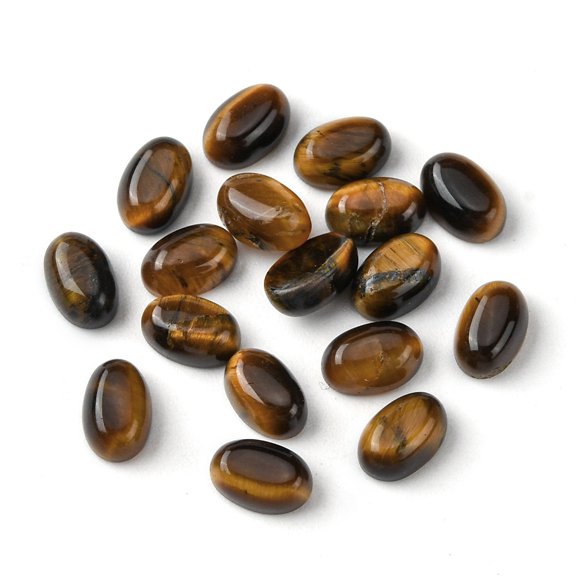 50 pc Natural Tiger Eye Cabochons Oval 6x4x2~2.5mm