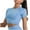 Light Blue, variant on Vetement Femme ete 2025 Women's Solid Color Yoga Tops With Polka Dots High Elasticity Compression Fitness Shirts Running Sports Bra Football Shirt Women Running Clothes Womens Tee Shirts Short M