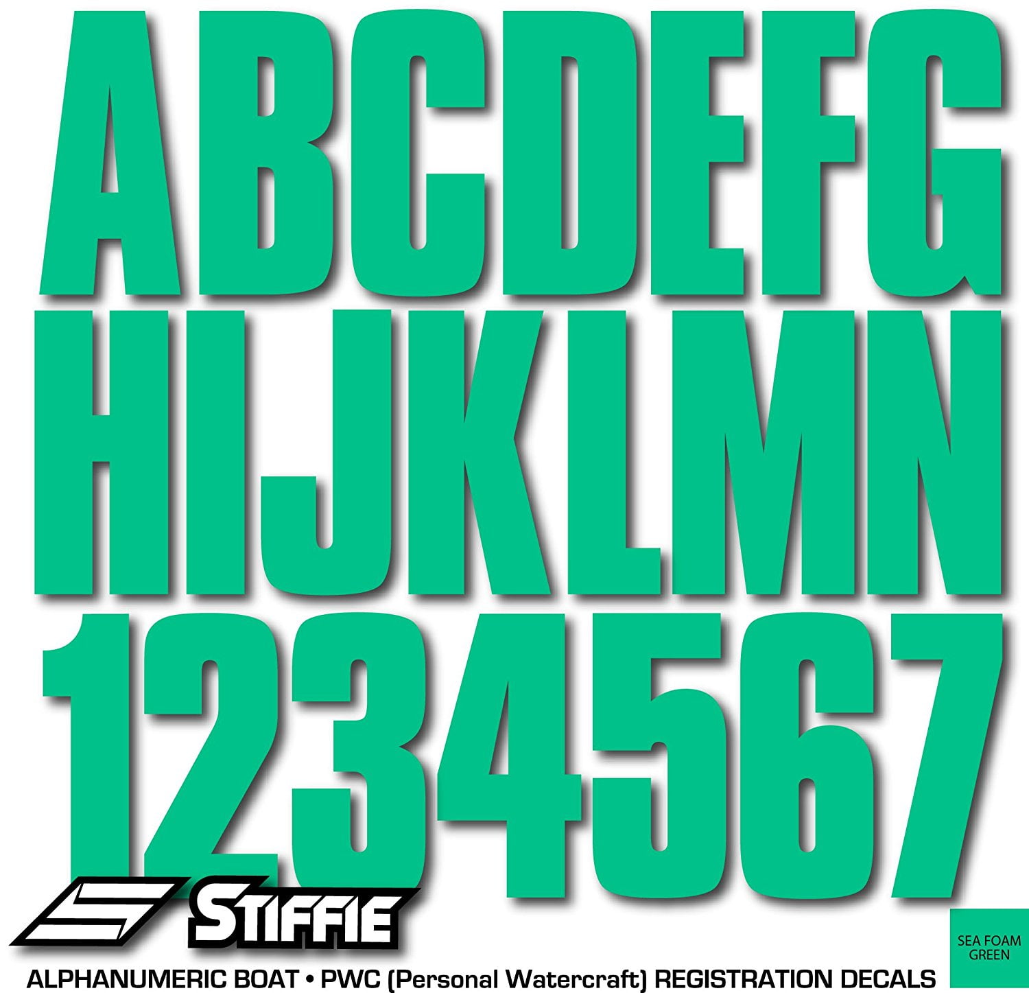 STIFFIE Uniline SeaFoam Green 3" AlphaNumeric Identification Custom