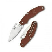 Spyderco Uk Penknife, Maroon, Leaf Plain