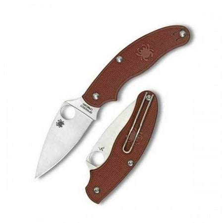 Spyderco Uk Penknife, Maroon, Leaf Plain
