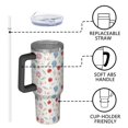 thumbnail image 4 of 40oz Pioneer Flower Floral Print Pattern Insulated Tumbler with Handle, BPA-Free Leak Proof Lid and Straws, Double Wall Vacuum, Hot 12h/Cold 34h, 4 of 6