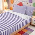thumbnail image 3 of Erosebridal Geometric Line Zipper Twin Comforter Sets with Fitted Sheet and 2 Pillowcases,Linear Striped Zipper Bedding Set,Reversible,4pcs, 3 of 7