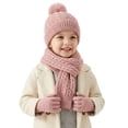 thumbnail image 2 of Sentuca 3 Pcs Kids Winter Hat Gloves Scarf Set Pom Pom Knit Beanie Long Scarf and Gloves Warm Cold Weather Accessory for Boys Girls Size 3-12Y, 2 of 6