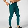 thumbnail image 2 of Mens Leggings High Waisted Workout Athletic Compression Pants Ankle Length Running Gym Tights with Pockets, 2 of 6