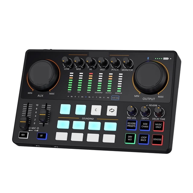 Sound Card Set With XLR Microphone Interface Podcasting For DJ Live Streaming Phone Computer PC AME2A ,Easy to Use