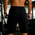 thumbnail image 2 of EOYWHK Khaki Shorts Men with Pockets Elastic Waist Drawstring Mens Khaki Shorts Soft Lightweight Breathable for Running Jogging Outdoor Black, Size L, 2 of 8