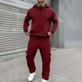thumbnail image 2 of BOOMNY Men'S Sweatsuits Solid Color Fleece Lined Hoodies Baggy Sweatpants 2Pcs Gym Sweat Suits Running Jogging Fall Winter Athletic Tracksuit Outfits, 2 of 9